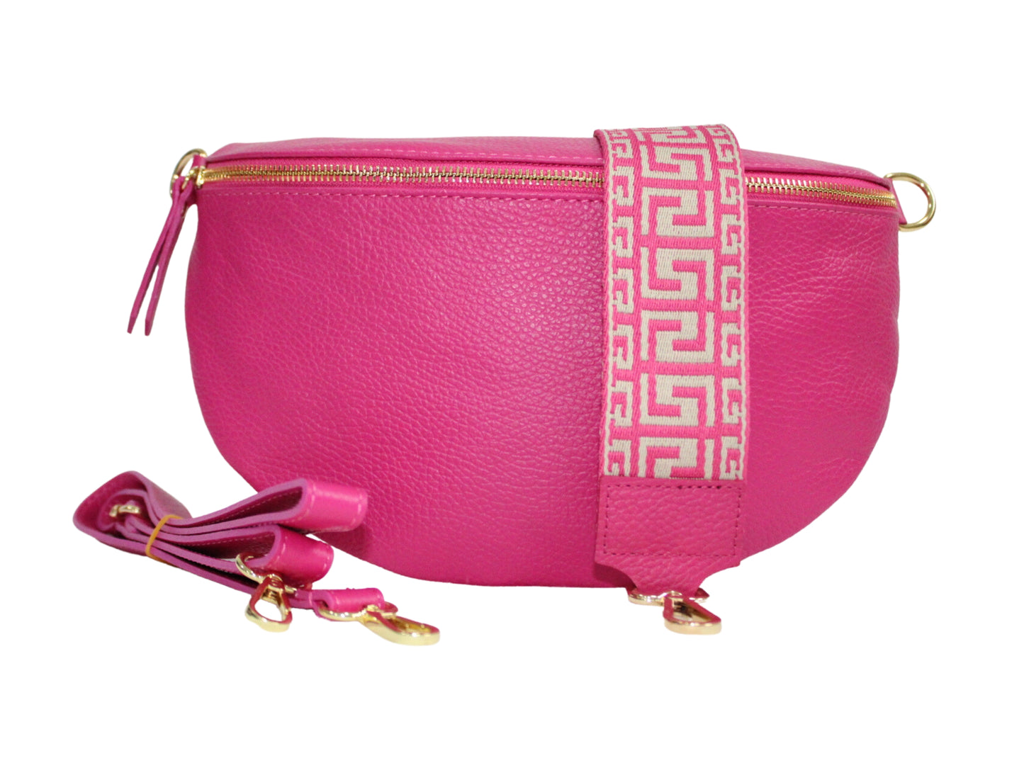 Exklusive Pinke Bauchtasche aus Echtem Leder – Made in Italy  🌸🇮🇹