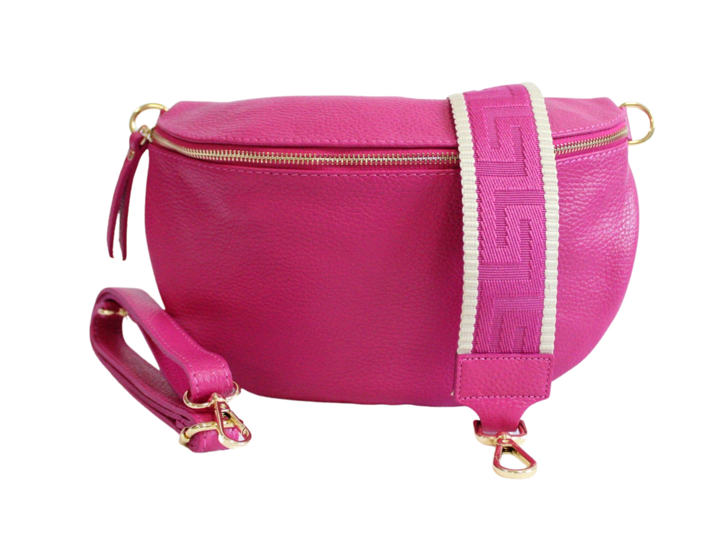 Exklusive Pinke Bauchtasche aus Echtem Leder – Made in Italy  🌸🇮🇹