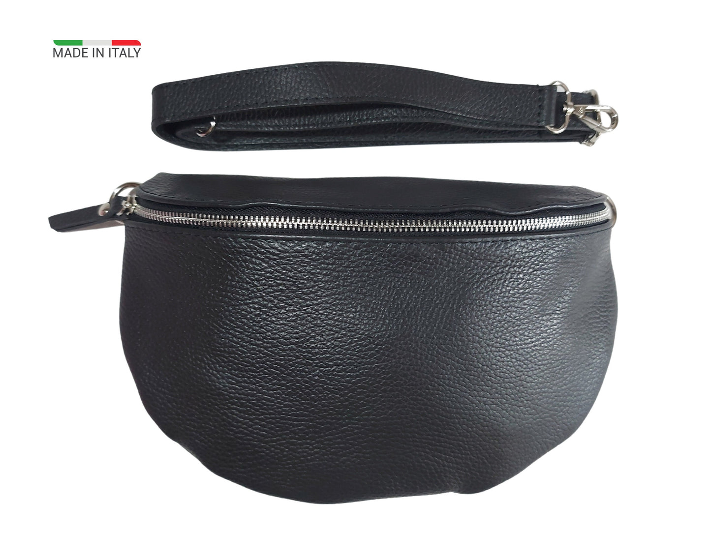 Bauchtasche leder Schwarz, Crossbody Bag Damen XL mit wechselgurt, schöne Bauchtasche, Bananentasche, Crossbag, Slingbag, Umhängetasche