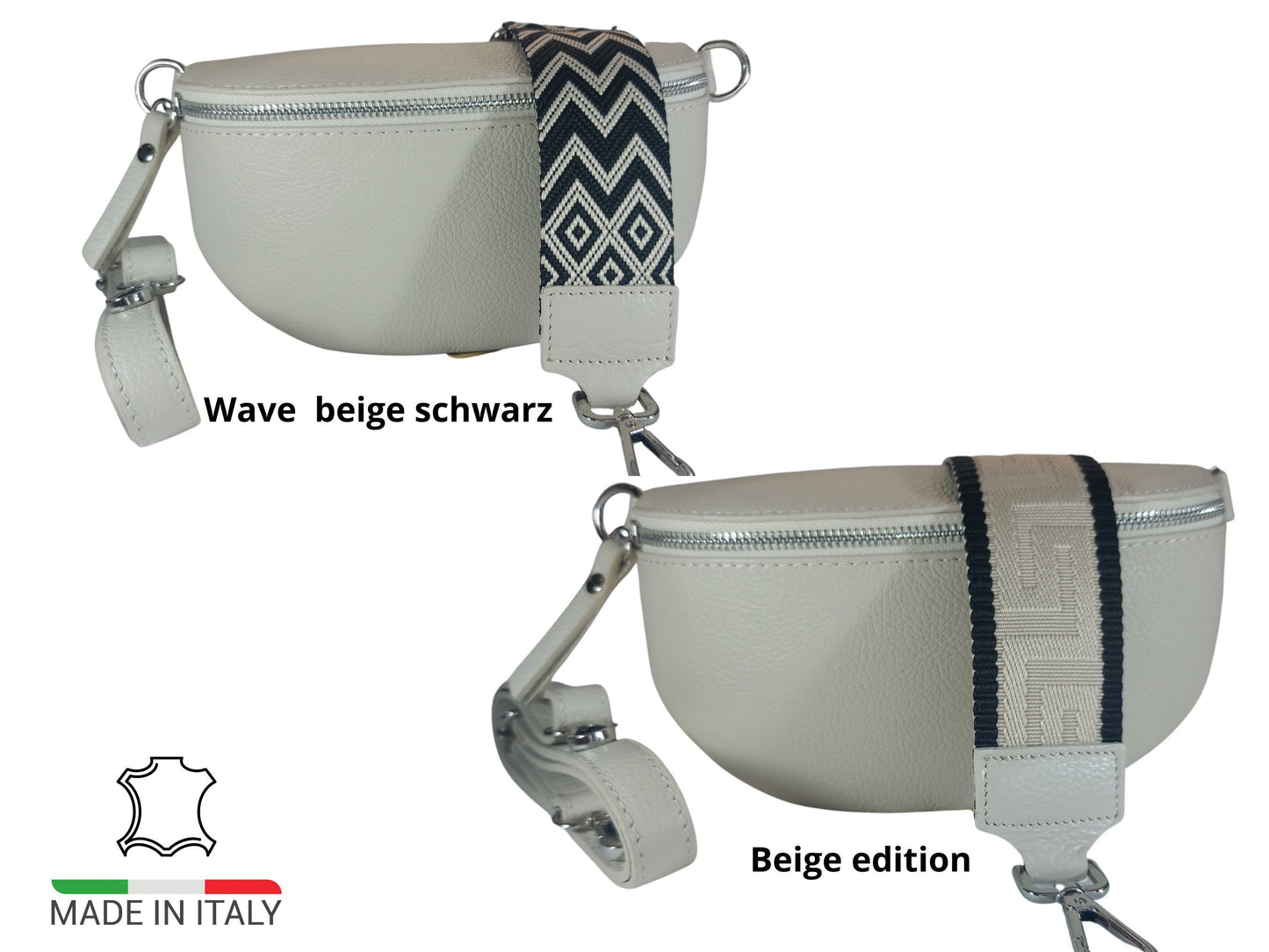 Crossbody bag für Damen, Beige Crossbody mit Gurt, Cross body bag aus Leder, klein.