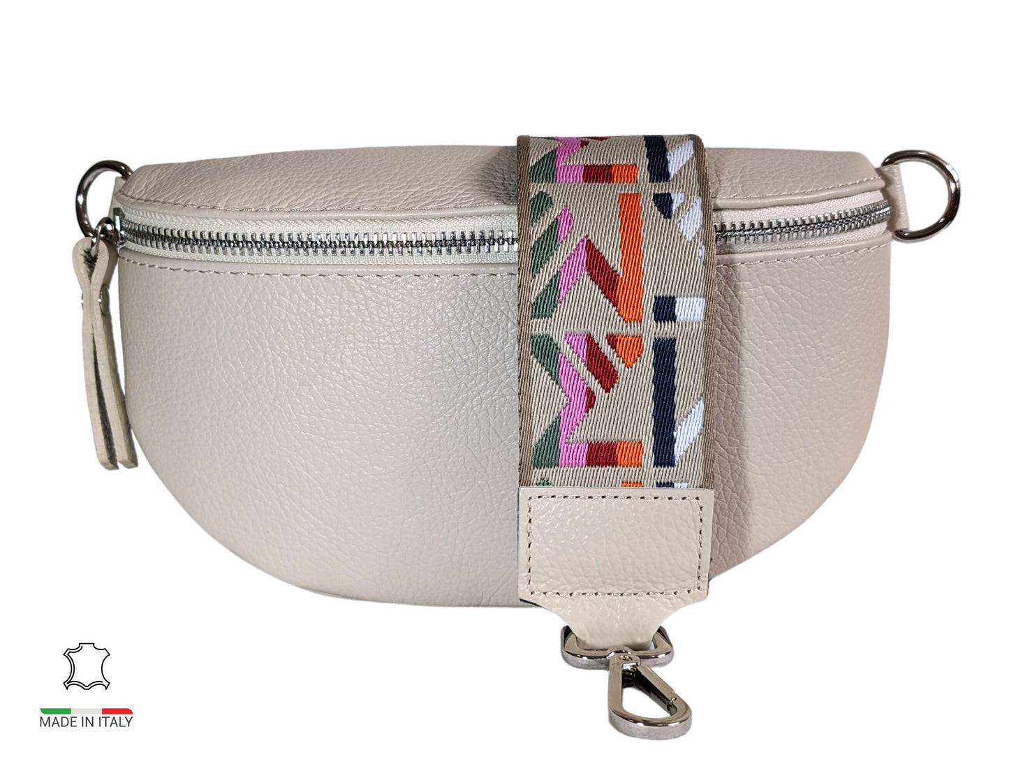 Crossbody bag für Damen, Beige Crossbody mit Gurt, Cross body bag aus Leder, klein.