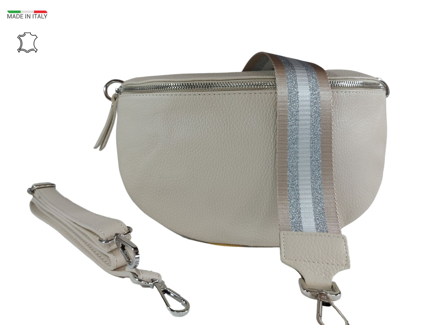 Crossbody bag für Damen, Beige Crossbody mit Gurt, Cross body bag aus Leder, klein.